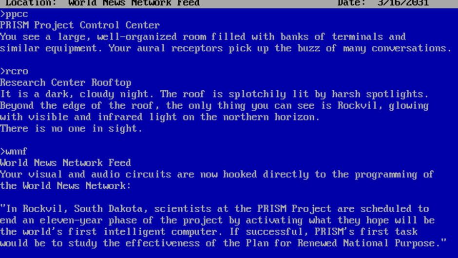 A Mind Forever Voyaging screenshot 1