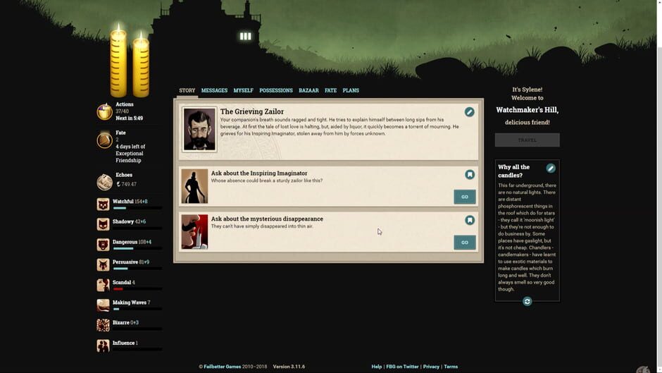 Fallen London screenshot 1