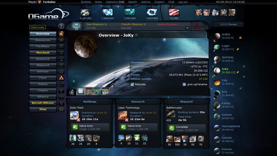OGame screenshot 1