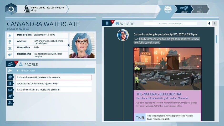 Orwell: Keeping an Eye on You screenshot 1